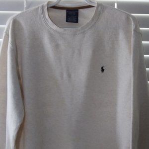 POLO RALPH LAUREN cream round neck sweatshirt LG